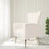 Velvet Accent Chair, Wingback Arm Chair with Gold Legs, Upholstered Single Sofa for Living Room Bedroom, White W56140037