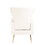 Velvet Accent Chair, Wingback Arm Chair with Gold Legs, Upholstered Single Sofa for Living Room Bedroom, White W56140037