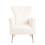 Velvet Accent Chair, Wingback Arm Chair with Gold Legs, Upholstered Single Sofa for Living Room Bedroom, White W56140037