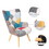 Accent Chair with Ottoman, Living Room Chair and Ottoman Set, Comfy Side Armchair for Bedroom, Creative Splicing Cloth Surface W561P147100
