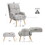 Accent Chair with Ottoman Set, Fabric Armchair with Wood Legs and Adjustable Backrest, Mid Century Modern Comfy Lounge Chair for Living Room, Bedroom, Reading Room and Study W561P167475