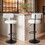 Modern Bar Stools Set of 2,Curved Backrest Upholstered Counter Height Bar Stools,Adjustable Bar Stool 24.5"-30.5", Swivel Counter Stools for Kitchen Home W561P175959