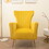 Velvet Accent Chair, Wingback Arm Chair with Gold Legs, Upholstered Single Sofa for Living Room Bedroom W561P188665