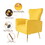 Velvet Accent Chair, Wingback Arm Chair with Gold Legs, Upholstered Single Sofa for Living Room Bedroom W561P188665