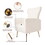 Velvet Accent Chair with table, Wingback Arm Chair with Gold Legs, Upholstered Single Sofa for Living Room Bedroom, White W561P188676