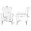 Velvet Accent Chair with table, Wingback Arm Chair with Gold Legs, Upholstered Single Sofa for Living Room Bedroom, White W561P188676