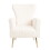 Velvet Accent Chair with table, Wingback Arm Chair with Gold Legs, Upholstered Single Sofa for Living Room Bedroom, White W561P188676