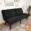 W570P243377 Black+Fabric+Metal-Foam-Iron-Upholstered-Velvet+Box Spring Not Required+Twin+Iron