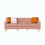 FX-P85-3S-PK (3 SEATS SOFA) Luxury pink Velvet Sofa with Gold Accents - Modern 3-Seat Couch with Plush Cushions, Perfect for Living Room and Office Decor W576134023