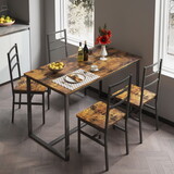 Five-piece set table and chair with backrest, industrial style, solid structure W57868873