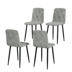 Dining Chairs Set of 4, Modern Kitchen Dining Room Chairs, Velvet Dining Chair Upholstered Cushion Seat and Sturdy Metal Legs W578P191200