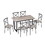7 Pieces Dining Set 7-Piece Kitchen Table Set with Marble Top, 6 Durable Chairs Perfect for Kitchen, Breakfast Nook, Living Room Occasions W578S00007