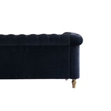 Chesterfield Velvet Sofa 84.65 inch for Living Room Black Color W579104832