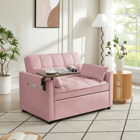 Pink Velvet Loveseat Sofa Bed W588132115