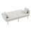 Cream White Velvet Futon Sofa Bed with Gold Metal Legs W58849088
