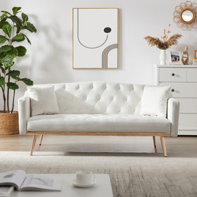 White Velvet Sofa Bed W58849807