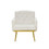 cream white velvet armchair with metal legs W58852198