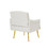 cream white velvet armchair with metal legs W58852198