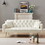 Cream White Convertible Folding Futon Sofa Bed, Sleeper Sofa Couch for Compact Living Space. W58867902