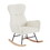 Cream white velvet rocking chair W58872237