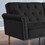BLACK Velvet Tufted Sofa Couch with 2 Pillows and Nailhead Trim W588P153425