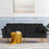 BLACK Velvet Tufted Sofa Couch with 2 Pillows and Nailhead Trim W588P153425