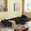 Modern Velvet Upholstered Reversible Sectional Sofa Bed, L-Shaped Couch with Movable Ottoman and Nailhead Trim for Living Room. (Black) W588S00042