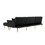 Modern Velvet Upholstered Reversible Sectional Sofa Bed, L-Shaped Couch with Movable Ottoman and Nailhead Trim for Living Room. (Black) W588S00042
