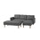 GREY Sectional Sofa Bed, L-shape Sofa Chaise Lounge with Ottoman Bench W588S00073