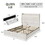 Queen Bed Frame with Storage Upholstered Headboard and 4 Drawers, Velvet Upholstered Platform Bed with LED Lights & Charging Station, Stable & Easy assembly, No Box Spring Needed, Beige W636S00006