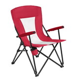 steel folding chair red