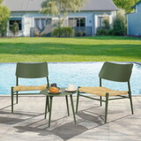 Aluminium 3 Piece Patio Set Bistro Table and Chairs Set, Backyard, Garden, Living Room, Green