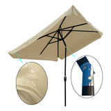 10 x 6.5ft Rectangular Patio Umbrella Outdoor Market Umbrellas with Crank and Push Button Tilt for Garden Swimming Pool Market W65627939