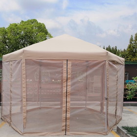 13 ft. W x 13 ft. D x 9.2ft Pop-Up Gazebo Tent Outdoor Canopy Hexagonal Canopies Gazebos & Pergolas 6 Sided for Patio Garden Backyard Sun Shelter BBQ Garden Events with Strong Steel Frame Storage Bag
