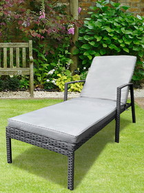 Outdoor Patio Lounge Chairs Rattan Wicker Patio Chaise Lounges Chair Gray W65632237