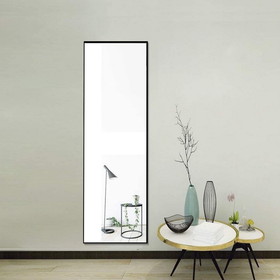 Miro 1500 400-B Full Length Mirror Floor Mirror Hanging Standing or Leaning, Bedroom Mirror Wall-Mounted Mirror with Black Aluminum Alloy Frame, 59" x 15.7" W66227714