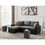 Artemax 92.5"Linen Reversible Sleeper Sectional Sofa with storage and 2 stools Steel Gray W668S00006