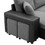 Artemax 92.5"Linen Reversible Sleeper Sectional Sofa with storage and 2 stools Steel Gray W668S00006