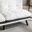 Convertible Sofa Bed Loveseat Futon Bed Breathable Adjustable Lounge Couch with Metal Legs,Futon Sets for Compact Living Space Chenille-Creamy white W676104337