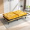 Convertible Sofa Bed Loveseat Futon Bed Breathable Adjustable Lounge Couch with Metal Legs,Futon Sets for Compact Living Space Chenille-Yellow W676104338