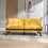 Convertible Sofa Bed Loveseat Futon Bed Breathable Adjustable Lounge Couch with Metal Legs,Futon Sets for Compact Living Space Chenille-Yellow W676104338