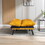 Convertible Sofa Bed Loveseat Futon Bed Breathable Adjustable Lounge Couch with Metal Legs,Futon Sets for Compact Living Space Chenille-Yellow W676104338