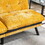 Convertible Sofa Bed Loveseat Futon Bed Breathable Adjustable Lounge Couch with Metal Legs,Futon Sets for Compact Living Space Chenille-Yellow W676104338