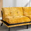 Convertible Sofa Bed Loveseat Futon Bed Breathable Adjustable Lounge Couch with Metal Legs,Futon Sets for Compact Living Space Chenille-Yellow W676104338