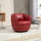 Upholstered Swivel Barrel Armchair with Storage Modern Living Room Side Chair for Bedroom/Office/Reading Spaces - PU Red W676P186371