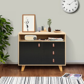 DRESSER CABINET BAR CABINET storge cabinet lockers PUHold handsLockers can be placed in the living room, bedroom, dining room, black+brown W679104821