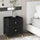 Drawer Dresser cabinet,2 Drawer Nightstands for Bedroom - Small Bedside Dresser with PU Leather Front Bins- Stylish End Table and Night Stand Furniture - Perfect for Closet, Bedroom,color:Black
