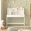 Modern classic desk, children's desk, solid wood desk, bedroom boy and girl family desk and chair set, compact, multi-space available, multi-color optional, color:white W679126463