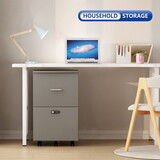 File cabinet with two drawers with lock,Hanging File Folders A4 or Letter Size, Small Rolling File Cabinet Printer Stand office storage cabinet Office pulley movable file cabinet white Gray