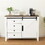 Drawer dresser cabinet,Sideboard,bar cabinet,Buffet server console,table storge cabinets,Slide the barn door,four drawers,Metal handle,for Dining Room,Living Room,bedroom,Kitchen Hallway,Brown +white